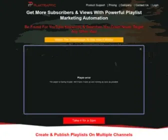 Playtraffic.in(Playlist marketing software for YouTube marketers) Screenshot