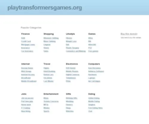 Playtransformersgames.org(Play Transformers Games) Screenshot
