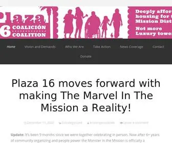 Plaza16.org(Plaza 16 Coalition) Screenshot