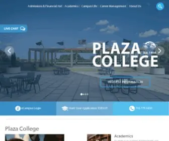 Plazacollege.edu(Plaza College) Screenshot