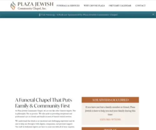 Plazajewishcommunitychapel.org(Plaza Jewish Community Chapel Home) Screenshot