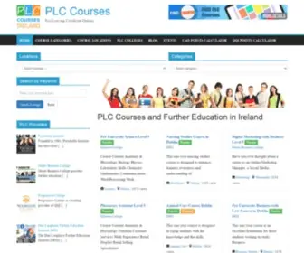 PLccourses.ie(PLC Courses and Further Education in Ireland) Screenshot