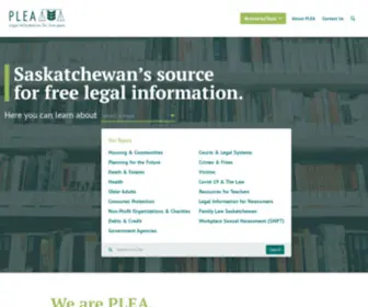 Plea.org(The public legal education association of saskatchewan (plea)) Screenshot