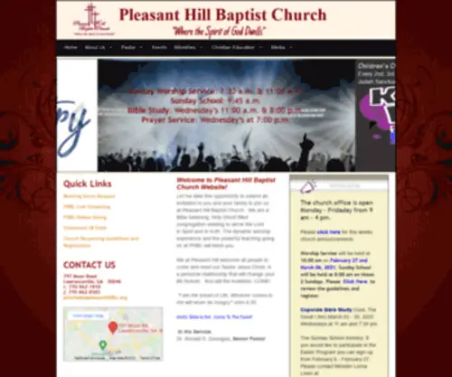 Pleasanthillbc.org(Pleasant Hill Baptist Church) Screenshot