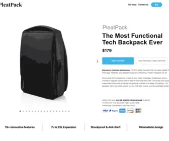 Pleatpack.com(High-Tech Expandable Backpack) Screenshot