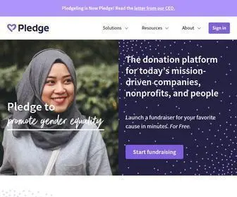 Pledge.to(Empower your business to grow through giving. Pledge aligns brands with causes around the world to inc) Screenshot
