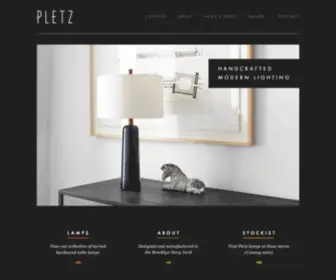 Pletzmade.com(Handcrafted Modern Lighting) Screenshot