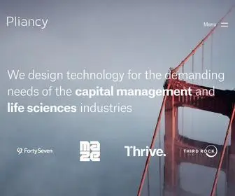 Pliancy.com(Technology Solutions for Capital Management and Life) Screenshot