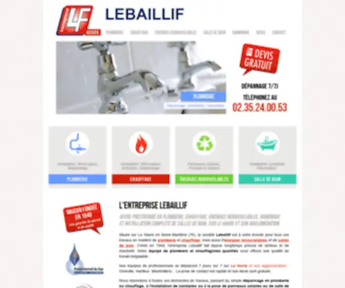 Plombier-Chauffagiste-Lebaillif.fr(Accueil) Screenshot