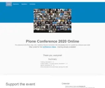 Ploneconf.org(Plone Conference Online 2020) Screenshot