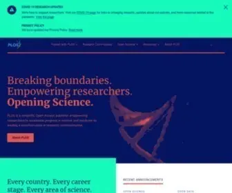 Plos.org(Breaking boundaries.empowering researchers.opening science. plos) Screenshot