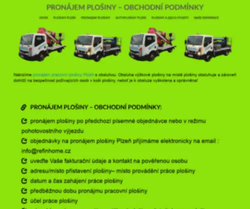 Plosiny-Refinhome.cz(Plošiny Plzeň) Screenshot