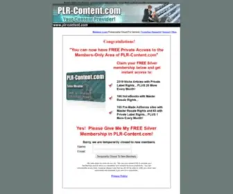 PLR-Content.com(Resale rights for ebooks) Screenshot