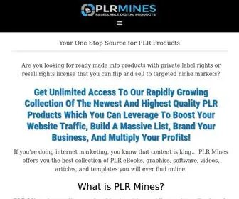 PLrmines.com(High quality PLR products you can sell) Screenshot