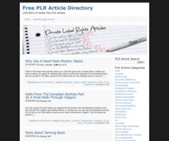 PLRPLR.com(Free PLR Article Directory) Screenshot
