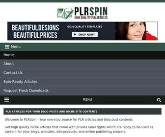 PLRspin.com(Buy high quality PLR articles in various niches) Screenshot