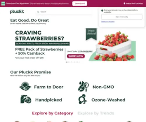 Pluckk.in(Shop for farm fresh fruits and vegetables online and have them delivered to your doorstep without any hassle) Screenshot