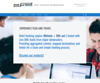 Plugandtravel.com(Our booking engine aggregates hotel suppliers via XML feeds with worldwide wholesalers like) Screenshot