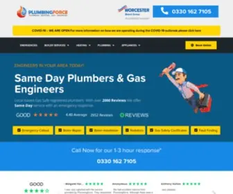 Plumbingforce.co.uk(Plumbingforce offers affordable Gas Safe registered plumbers with a same) Screenshot