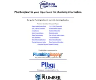 Plumbingmart.com(Plumbing information and education) Screenshot