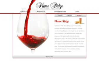 Plumeridge.com(Plume Ridge Wine Import & Wholesale) Screenshot