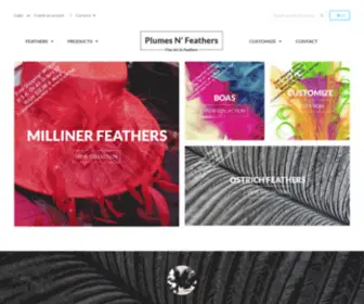 Plumesnfeathers.com(Wholesale & Retail in Fine Feathers & Fancy Feather Goods. Range inc) Screenshot