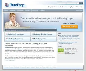 Plurapage.com(Simple, Professional, On-Demand Landing Pages and Microsites) Screenshot