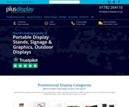 Plus-Display.co.uk(Display Stands) Screenshot