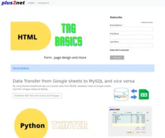 Plus2Net.com(PHP HTML MySQL ASP Python articles tutorials) Screenshot