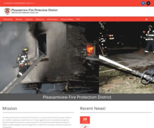 PLVW.org(Mission The Pleasantview Fire Protection District's mission) Screenshot