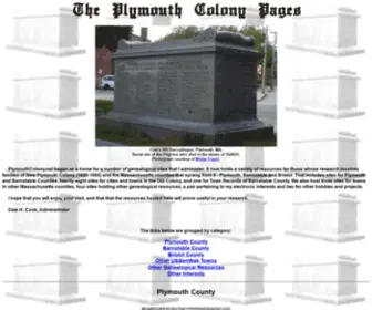 PLymouthcolony.net(The Plymouth Colony Pages) Screenshot