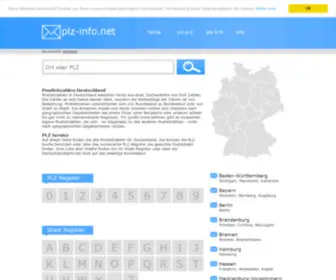 PLZ-Info.net(Postleitzahlen in ganz Deutschland auf suchen und finden) Screenshot