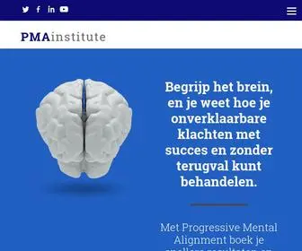 Pmainstitute.nl(Leer hoe je PMA succesvol kunt toepassen in je eigen praktijk) Screenshot