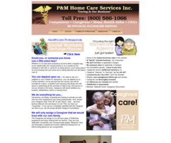 Pmcaregivers.com(P&M Home Care) Screenshot