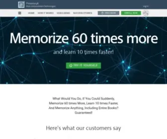 Pmemory.com(Memory Training And Improvement) Screenshot