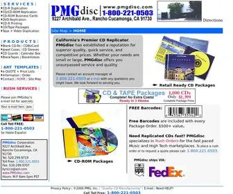 PMgdisc.com(PMGdisc, CD replication, CD-R duplication, jewel cases, cdrs, dvd replication) Screenshot