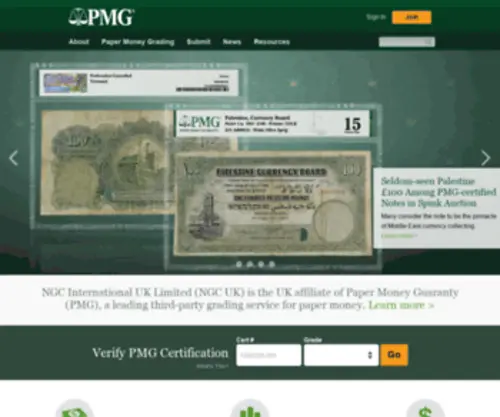 PMgnotes.uk(Paper Money Grading) Screenshot