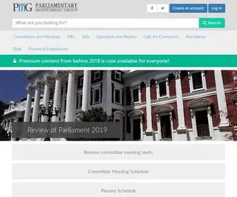 PMG.org.za(Parliamentary Monitoring Group) Screenshot