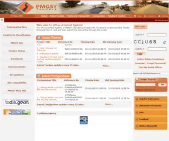 PMGSytendersjHr.gov.in(EProcurement System for Pradhan Mantri Gram Sadak Yojana (PMGSY) eProcurement System) Screenshot