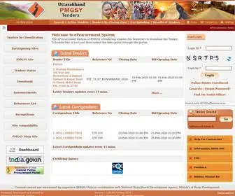PMGSytendersuk.gov.in(EProcurement System for Pradhan Mantri Gram Sadak Yojana (PMGSY) eProcurement System) Screenshot