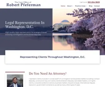 Pmlawdc.com(The Law Office of Robert Pfeferman) Screenshot