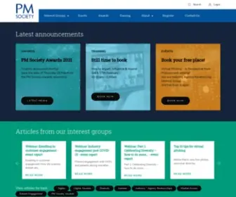 Pmsociety.org.uk(Promoting excellence in the pharmaceutical industry) Screenshot