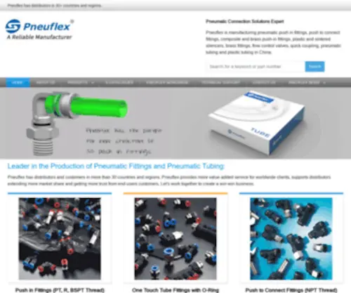 Pneuflex-Pneumatic.com(Pneumatic Fittings) Screenshot