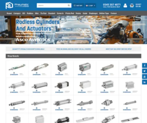 Pneumaticcylinder.co.uk(Pneumatic Cylinders) Screenshot