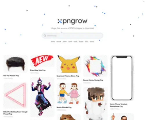 PNGrow.com(Huge free source of transparent png images) Screenshot