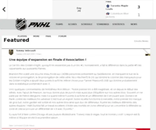 PNHL10.com(The Prestigious National Hockey League) Screenshot