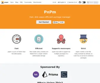PNPM.io(Disk space efficient package manager) Screenshot