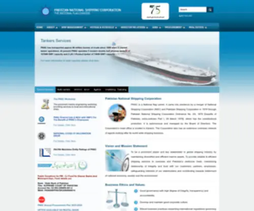 PNSC.com.pk(Pakistan National Shipping Corporation) Screenshot