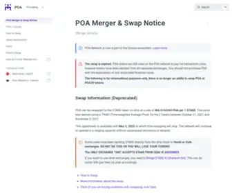 Poa.network(POA Merger & Swap Notice) Screenshot