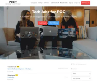 Pocitjobs.com(Jobs for people of color in technology) Screenshot